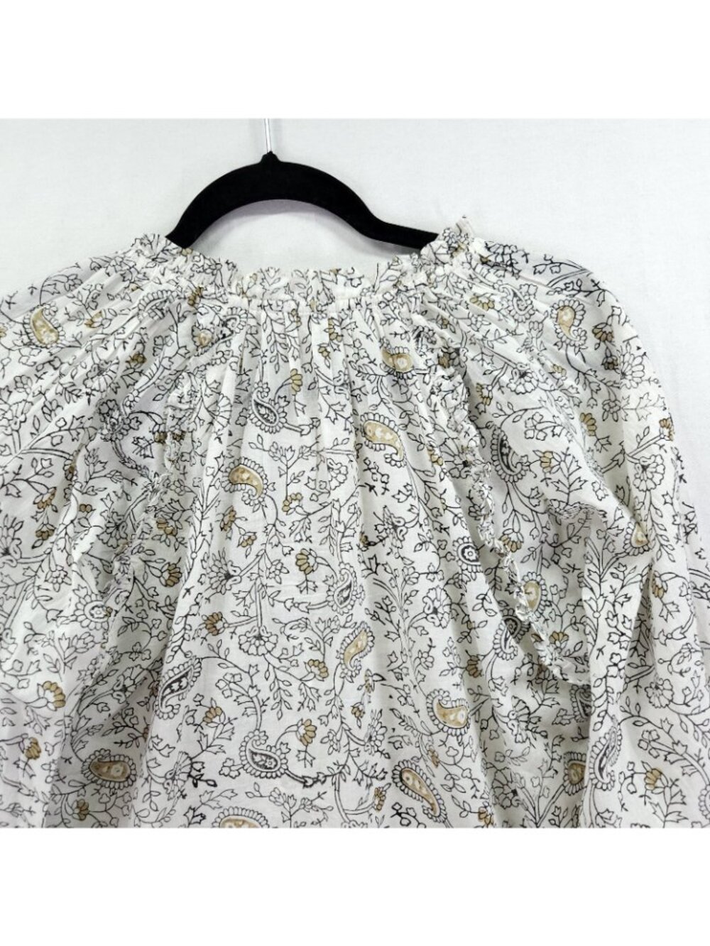Cleobella Ivy Boho Peasant Top Womens Size Small  Ornate Paisley Floral Print - Picture 13 of 14